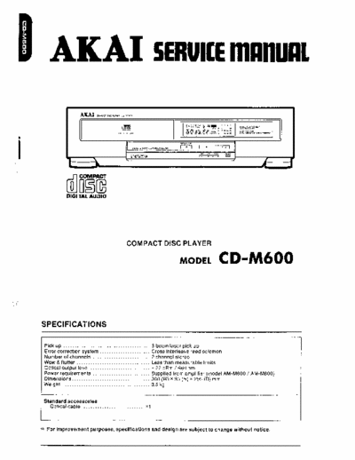 Akai CDM600 AKAI CDM600 Compact disk player